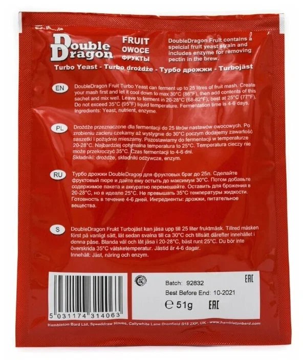 Дрожжи Double Dragon Fruit 51гр