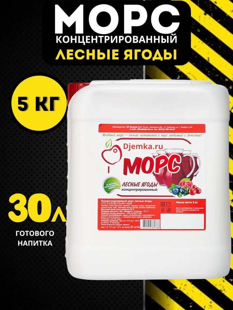 Морс концентрированный Djemka лесные ягоды 5кг